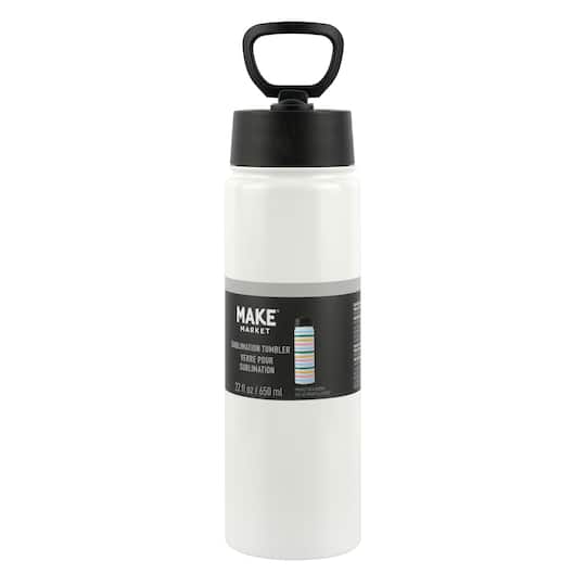 8 Pack: 22oz. White Stainless Steel Sublimation Water Bottle by Make Market®